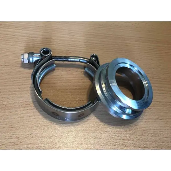 Black Adjustable Universal 38mm V-Band External Turbo Wastegate With Elbow Adapter