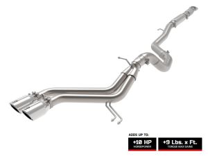 aFe Takeda 2-1/2 IN to 3 IN 304 Stainless Steel Cat-Back Exhaust System w- Polished Tips for 2013-2017 Hyundai Veloster 1.6T GDi - 49-37018-P