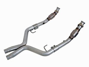 BBK Performance High Flow X Pipe With Catalytic Converters - Aluminized Steel