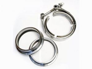 2.5 Inch Stainless V-Band Flange and Clamp Set - Male and Female