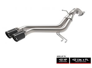 aFe Takeda 2-1/2" 304 Stainless Steel Axle-Back Exhaust System w/ Carbon Fiber Tips for 2013-2017 Hyundai Veloster Turbo 1.6T GDi - 49-37019-C