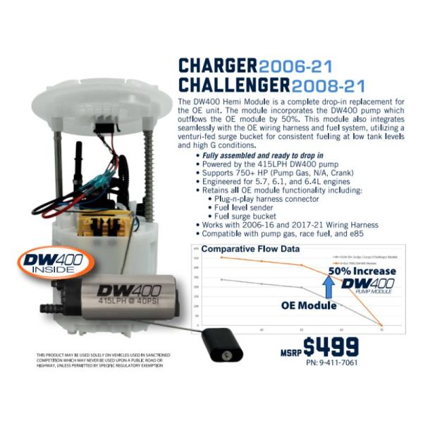 DW400 Pump Module 2006+ Charger/Challenger-Chrysler 300 Performance Parts Dodge Challenger Performance Parts Dodge Charger Performance Parts Dodge Magnum Performance Parts Search Results-499.000000
