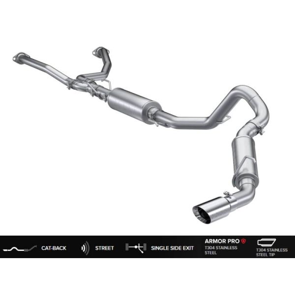 2022+ Tundra 3.4TT MBRP CAT Back Exhaust - T304 SS - Single Side Exit