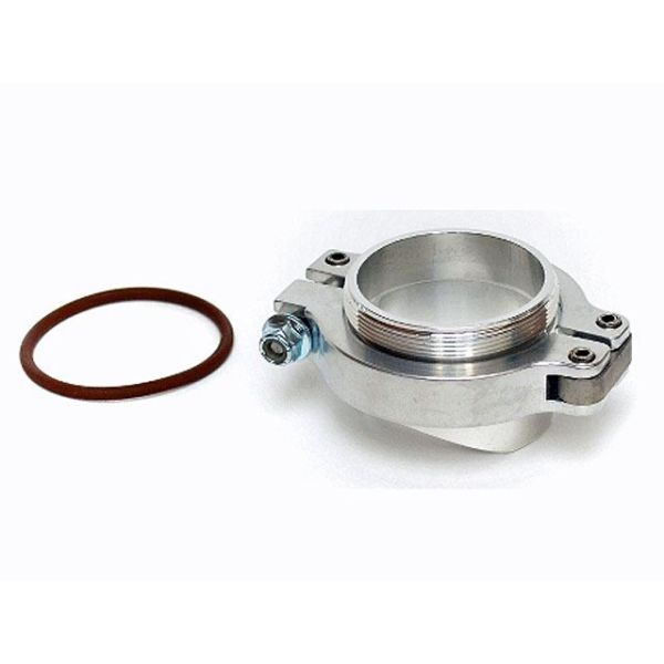 Blow Off Valve Inlet Mounting Flange + Clamp Kit for TiAL QJR - Aluminum