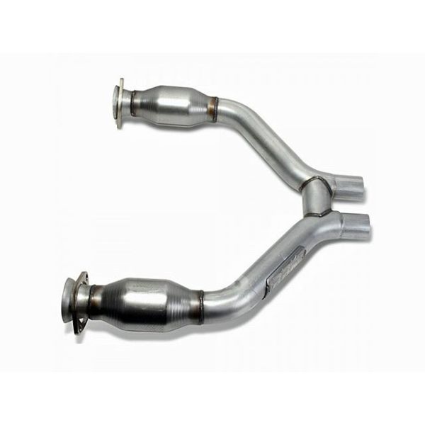 BBK Performance Short Mid H Pipe With Converters - Aluminized Steel