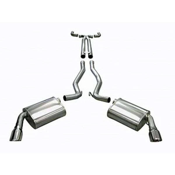 Corsa Performance Dual Rear Exit Catback with 4.0 Inch Tips - Sport Sound Level - Manual Transmission
