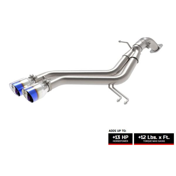 aFe Takeda 2-1/2 304 Stainless Steel Axle-Back Exhaust System w/ Blue Flame Tips