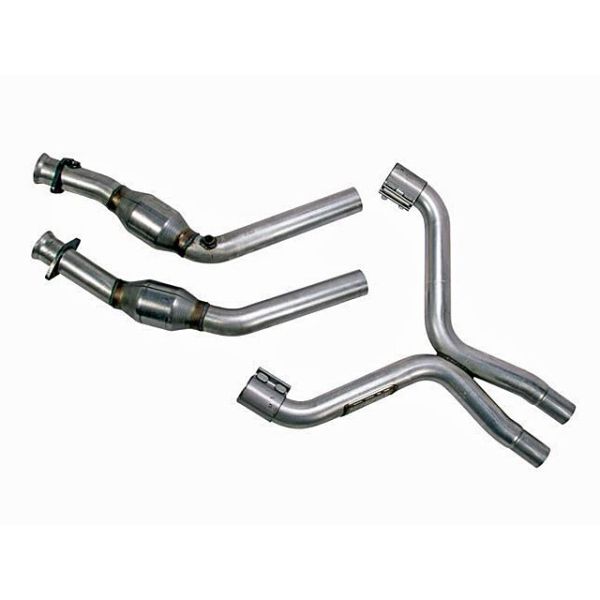 BBK Performance High Flow X Pipe With Catalytic Converters - Aluminized Steel